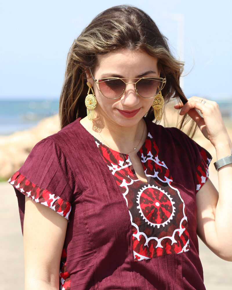 Robe daim col tayaria