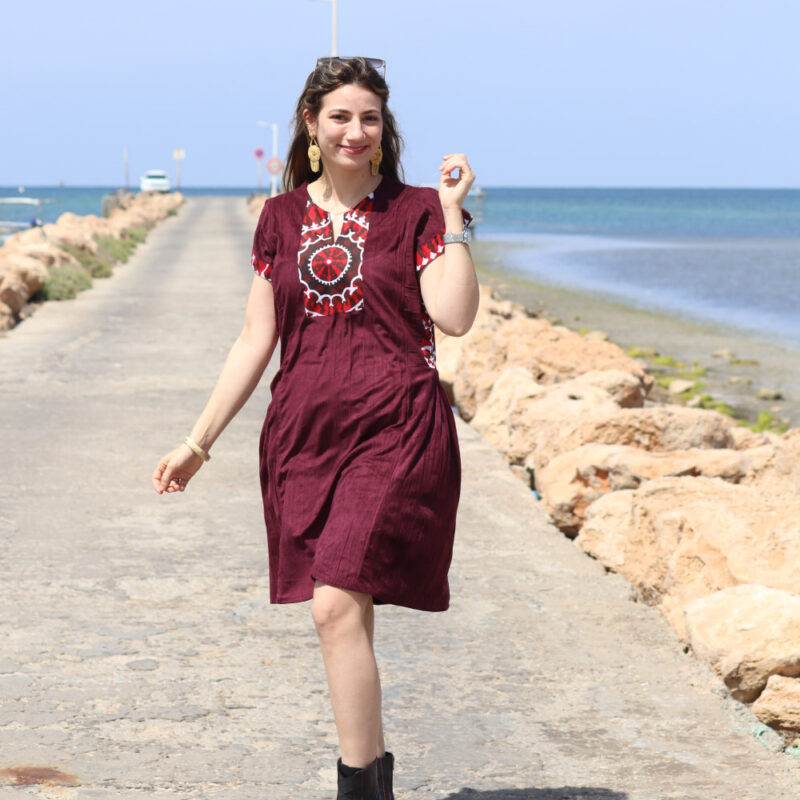 Robe daim col tayaria
