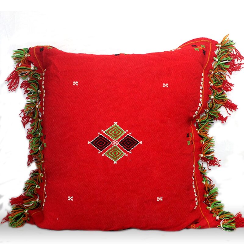 Coussin brodé Laine